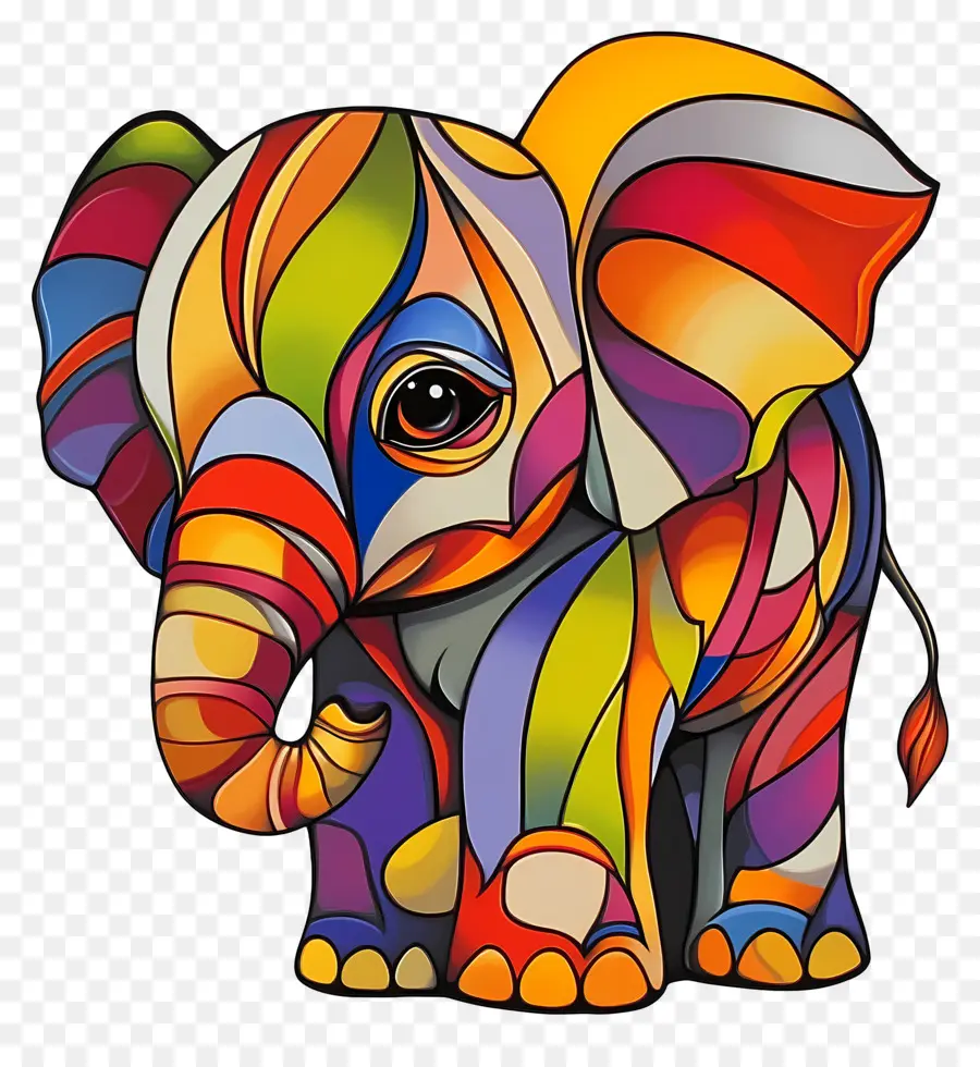 Bebê Elefante，Elefante De Vitral PNG