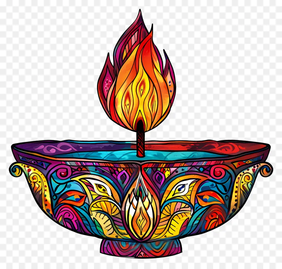 Diwali Diya，Lâmpada Decorativa PNG