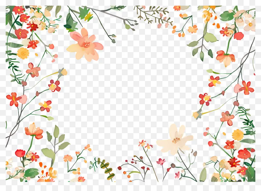 Fundo Floral，Moldura Floral Delicada PNG