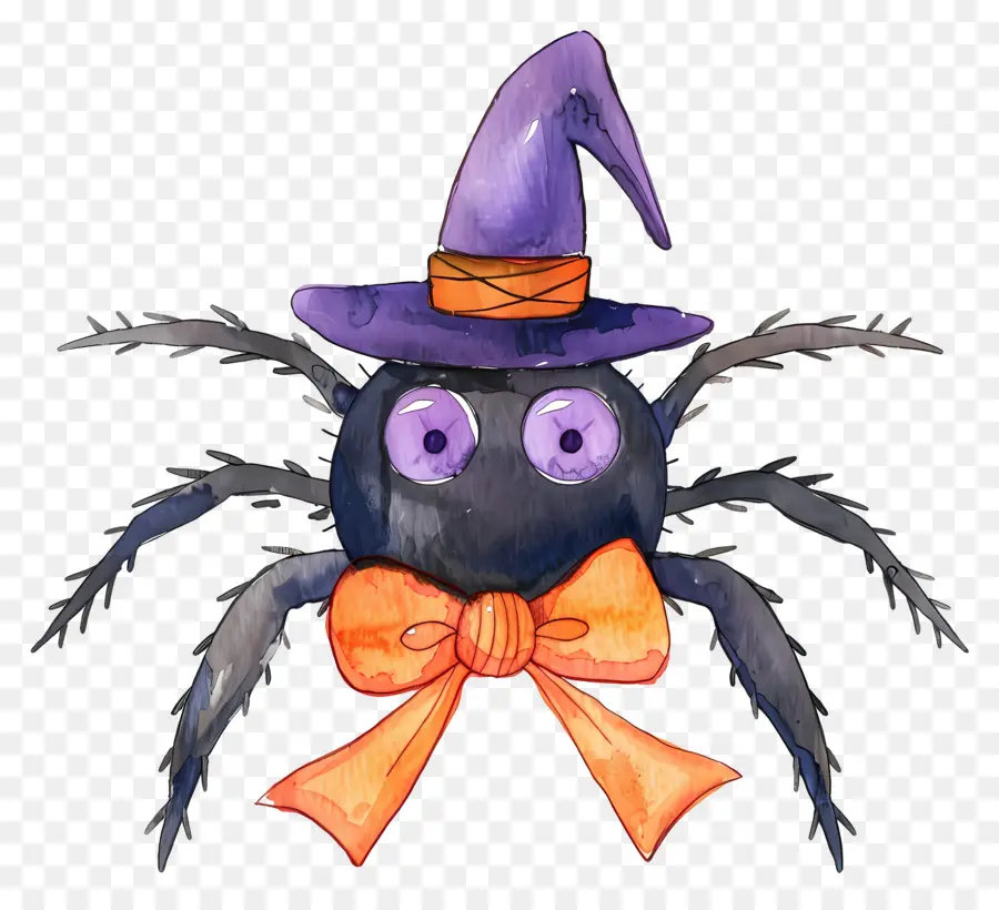 Aranha De Halloween，Aranha Com Chapéu De Bruxa PNG