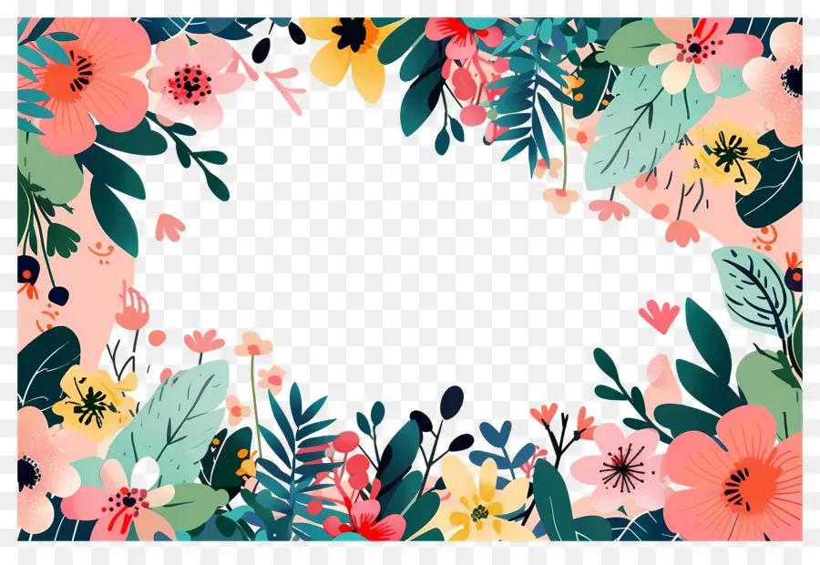 Fundo Floral，Moldura Floral PNG