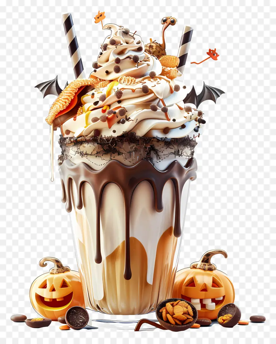 Batido De Halloween，Milk Shake De Abóbora PNG