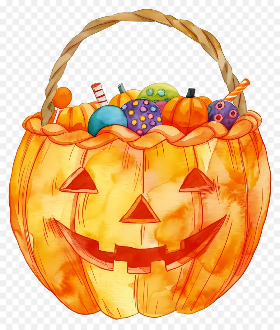 Cesta De Halloween，Cesta De Abóbora PNG