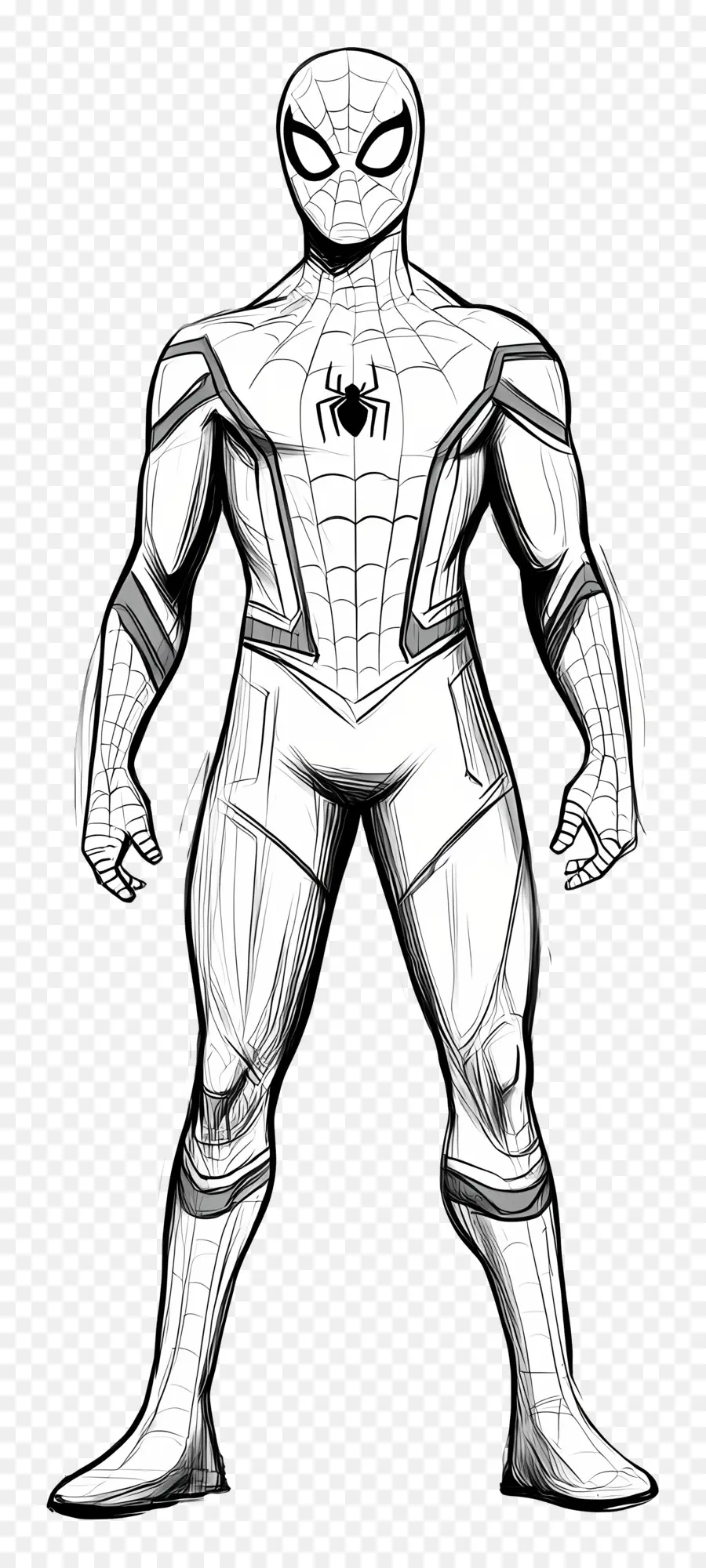 Homem Aranha Em Pé，Esboço Do Homem Aranha PNG