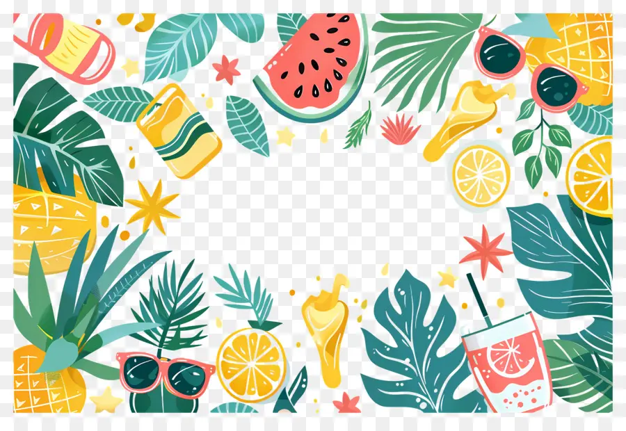 Fundo De Verão，Frutas De Verão PNG