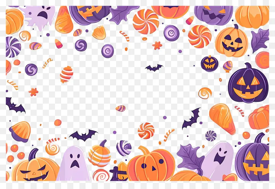 Fundo De Halloween，Fronteira De Halloween PNG