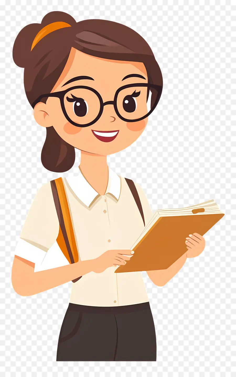 Professor，Mulher De Desenho Animado Com Livro PNG