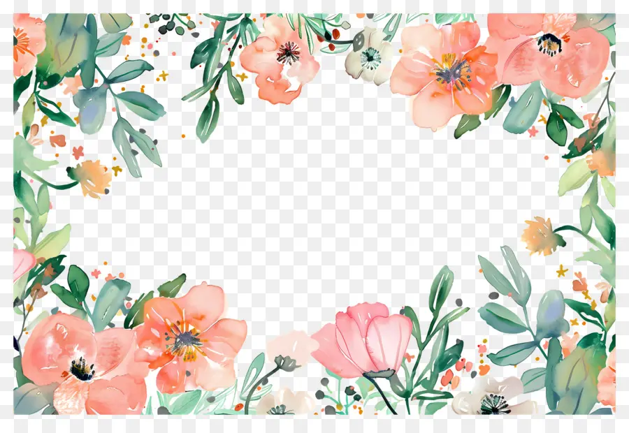 Fundo Floral，Borda Floral PNG