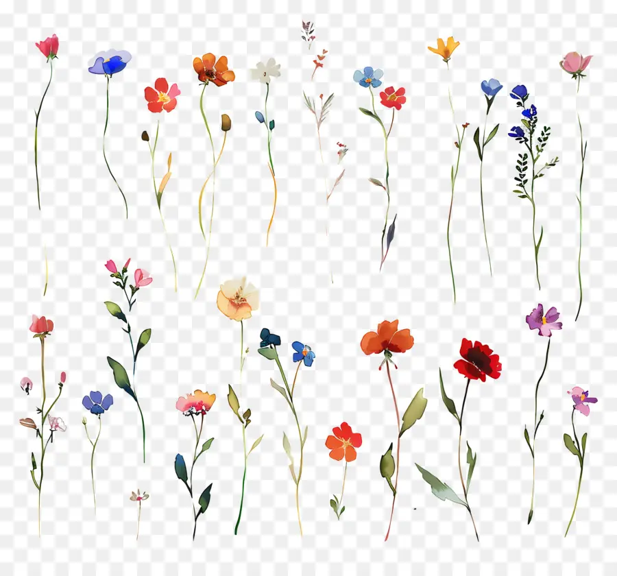 Fundo De Flor，Flores Em Aquarela PNG