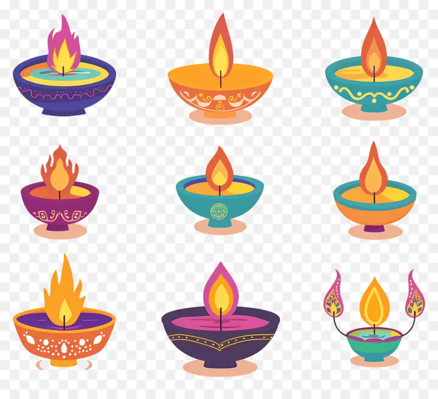 Vela Diwali，Pastel Diya PNG