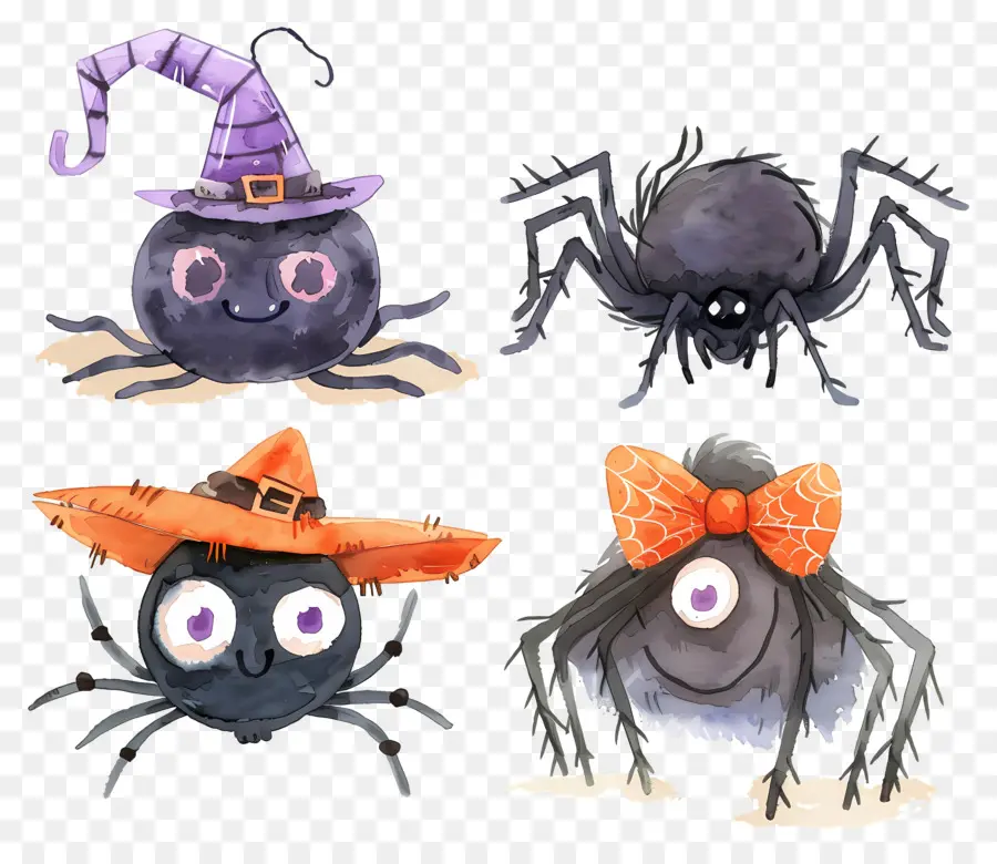 Aranhas De Halloween，Chapéus PNG