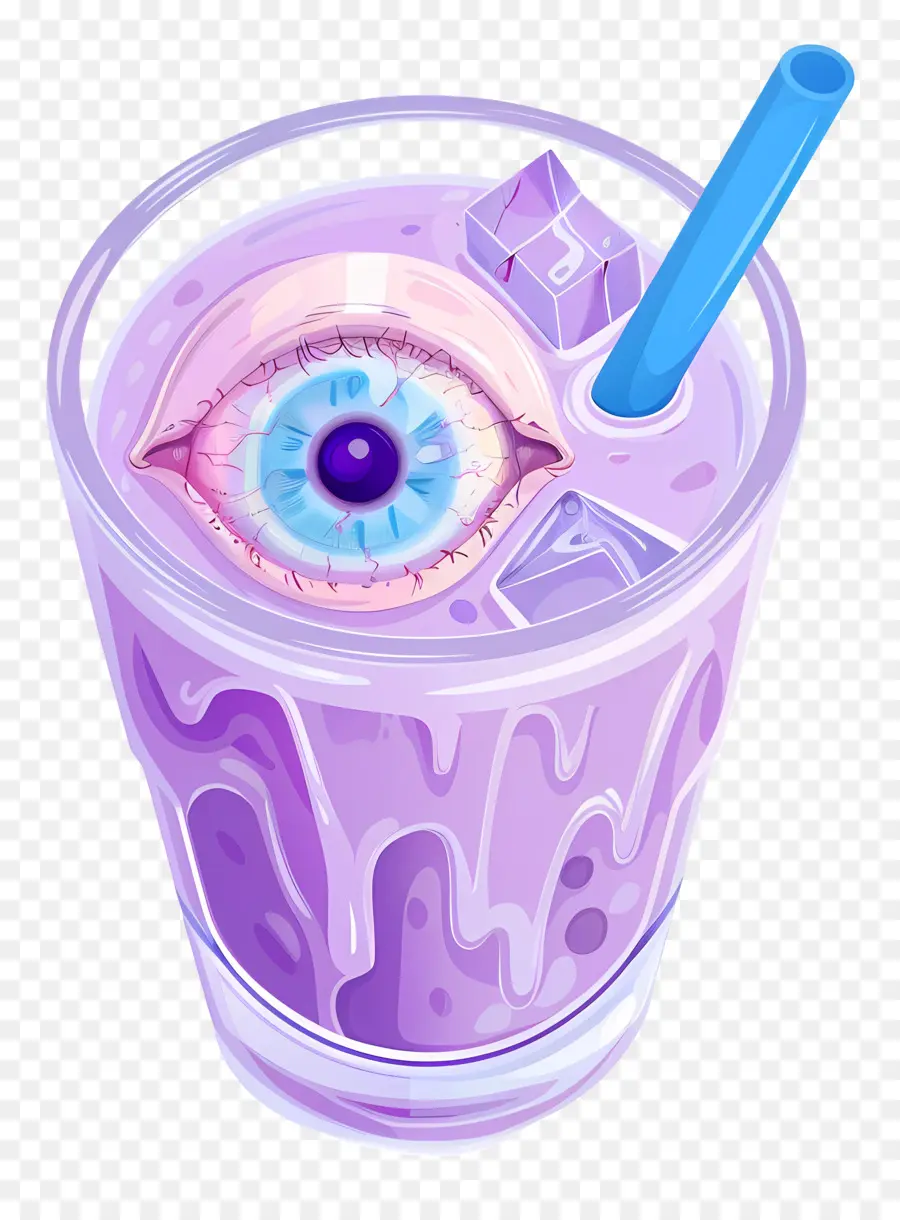 Bebida De Halloween，Bebida De Globo Ocular Lilás PNG