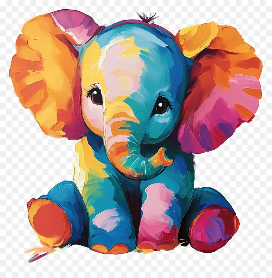 Bebê Elefante，Elefante Colorido PNG