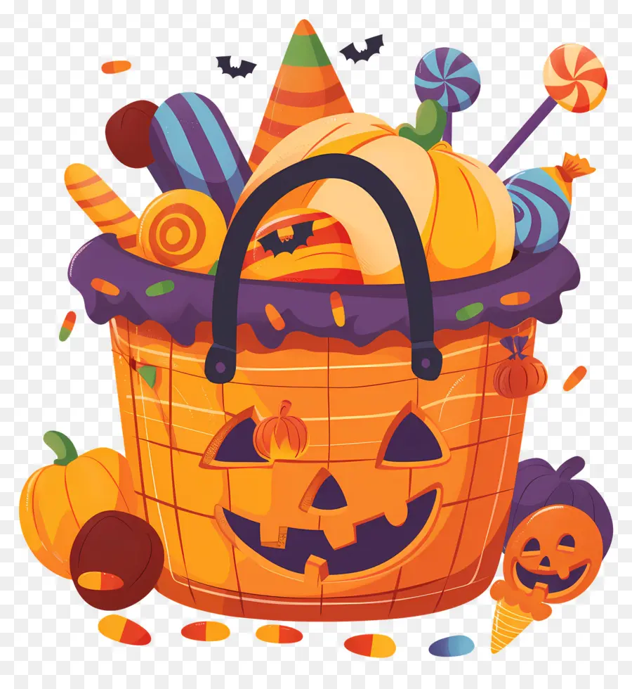 Cesta De Halloween，Cesta De Abóbora PNG