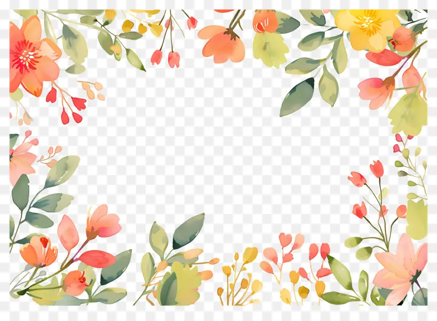 Fundo Floral，Borda Floral PNG