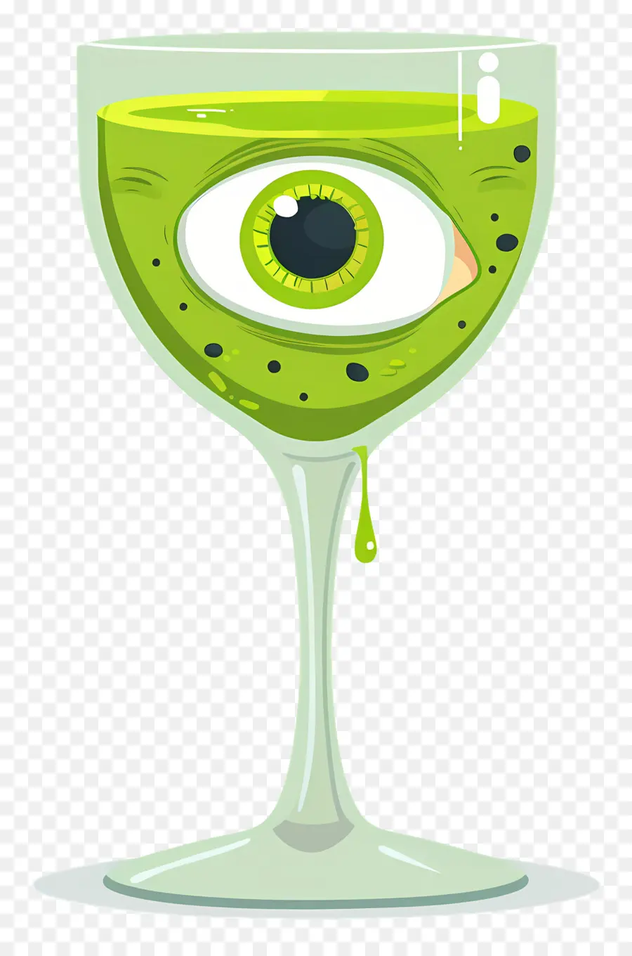 Bebida De Halloween，Bebida Verde Com Globo Ocular PNG