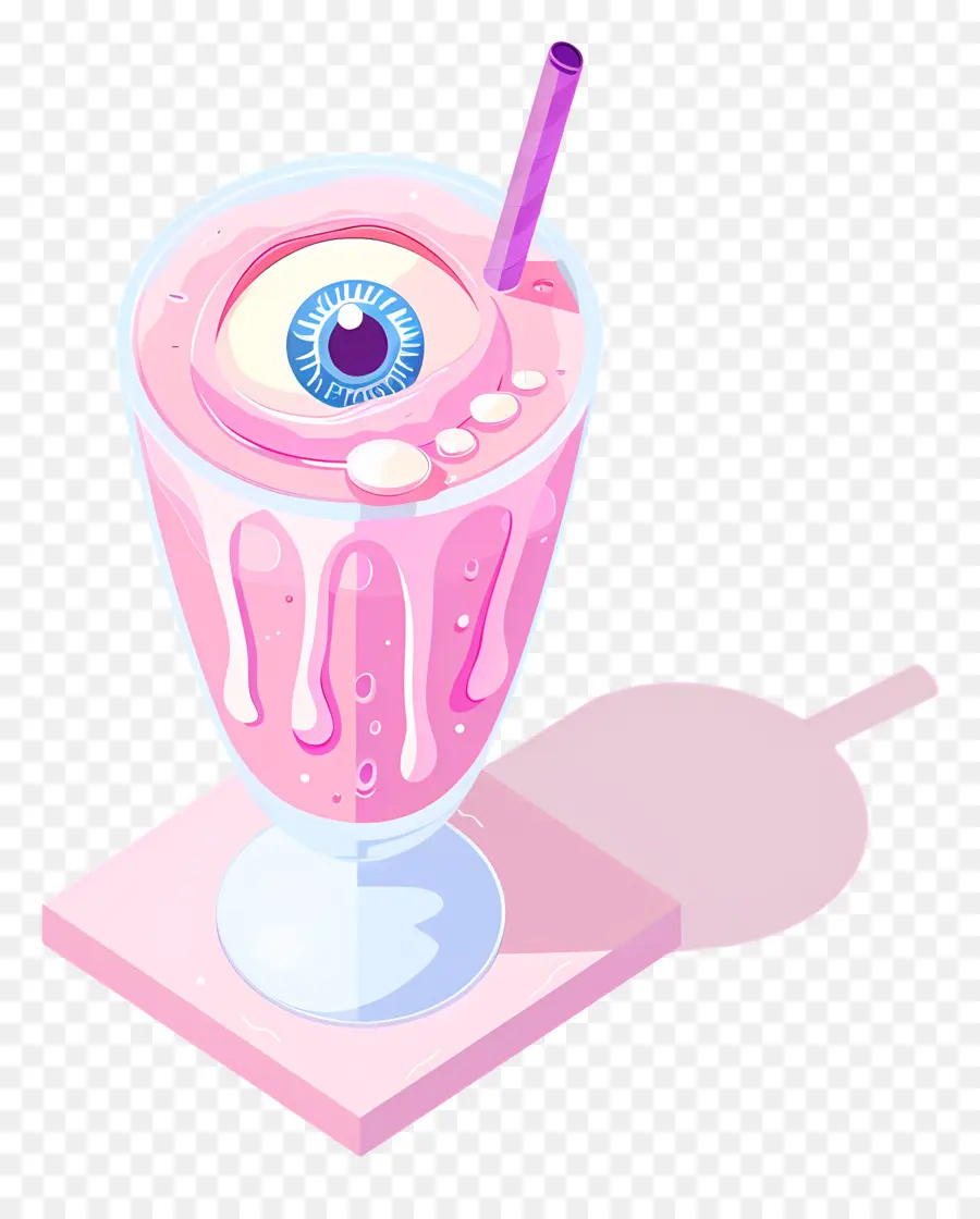 Bebida De Halloween，Smoothie De Globo Ocular Rosa PNG