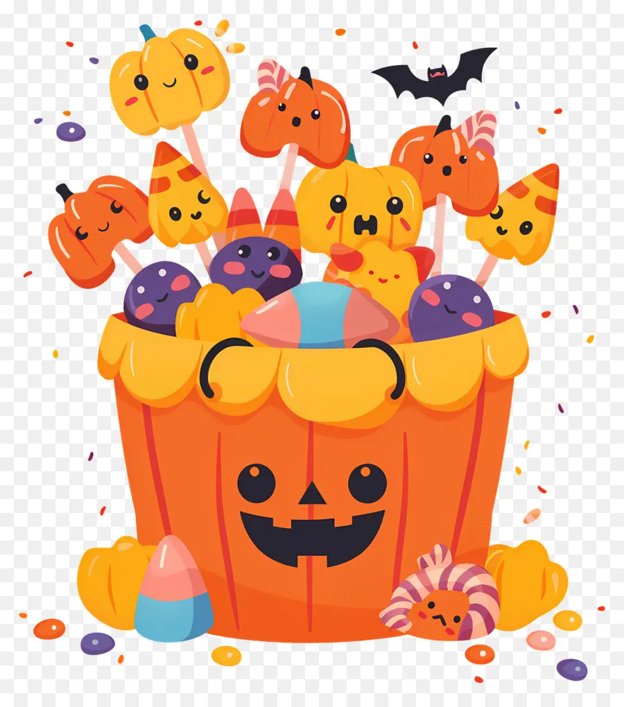 Cesta De Halloween，Balde De Abóbora PNG