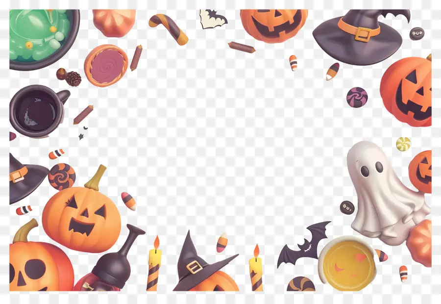 Fundo De Halloween，Decorações De Halloween PNG