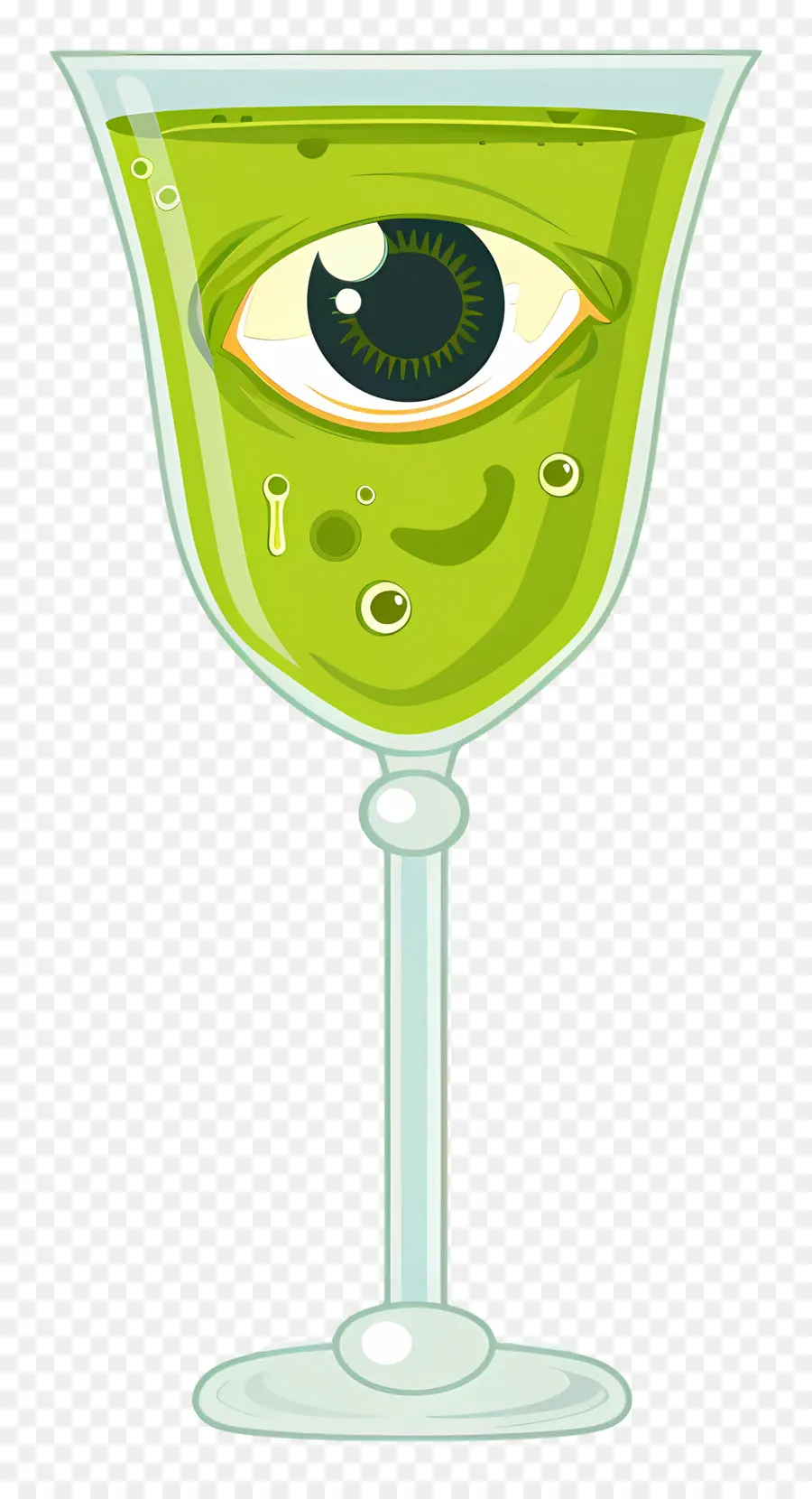 Bebida De Halloween，Bebida Verde Com Globo Ocular PNG