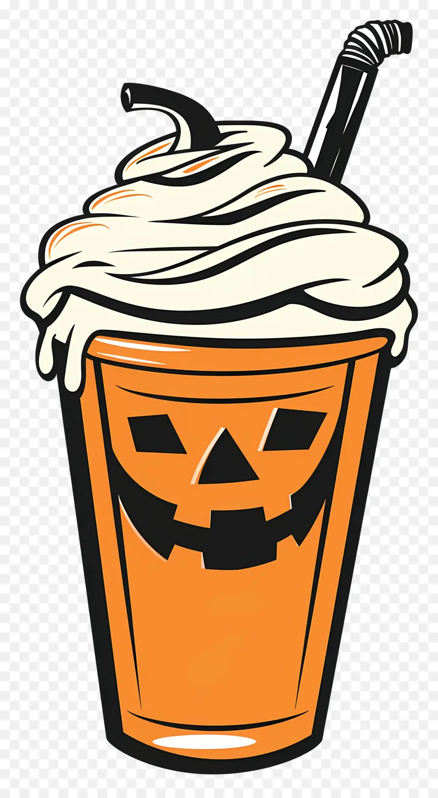 Milk Shake De Halloween，Bebida Com Tema De Abóbora PNG