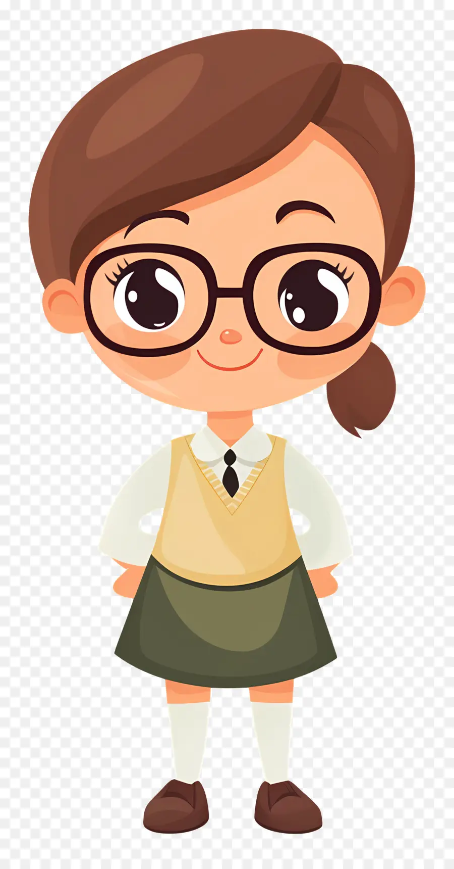 Professor，Garota De Desenho Animado Com óculos PNG