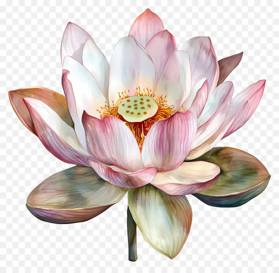 Aquarela Lótus，Flores De Lótus PNG