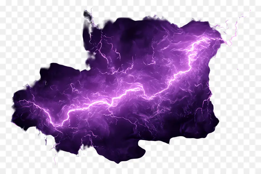 Relâmpago Roxo，Nuvem Relâmpago Roxa PNG