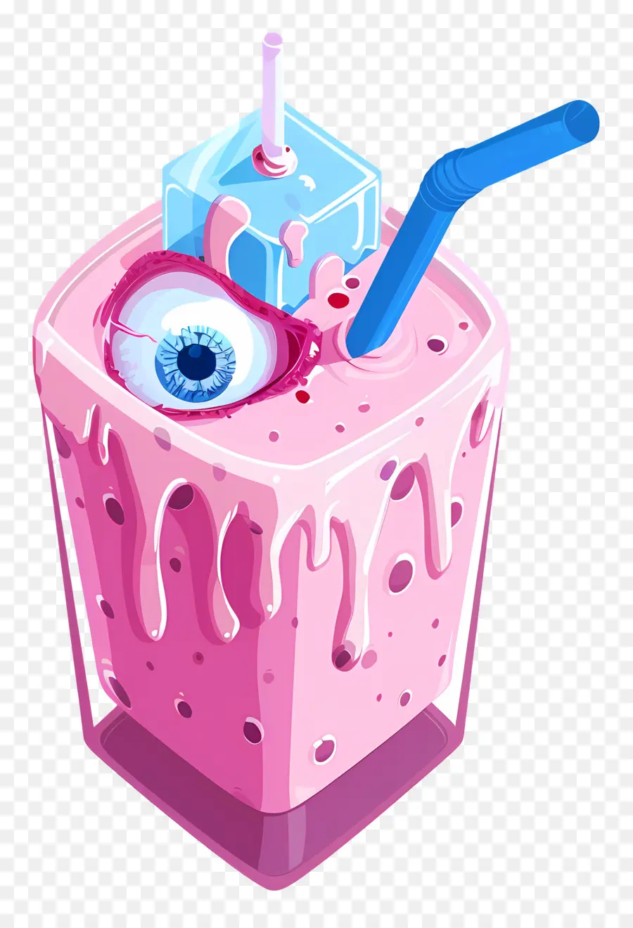 Bebida De Halloween，Smoothie De Globo Ocular Rosa PNG