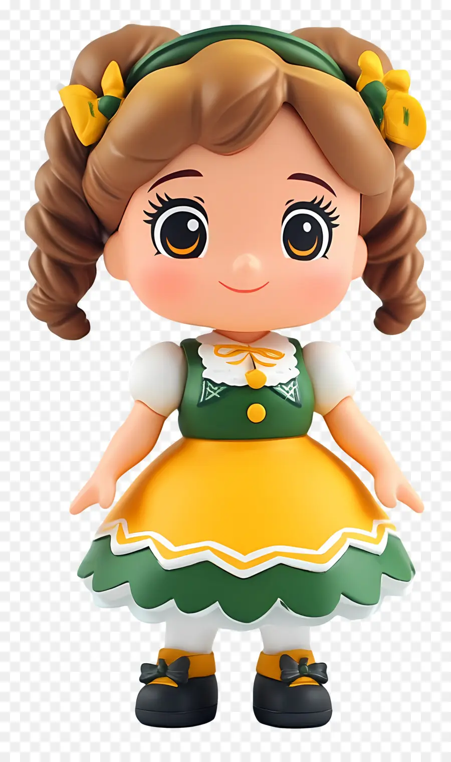 Dançarino Da Oktoberfest，Boneca Fofa Com Vestido Verde PNG