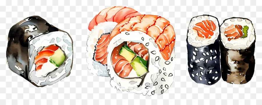 Sushi Aquarela，Sushi PNG