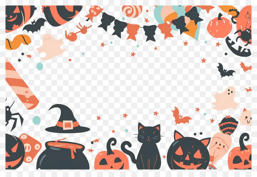 Fundo De Halloween，Moldura De Halloween PNG