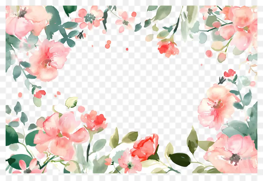 Fundo Floral，Borda Floral PNG