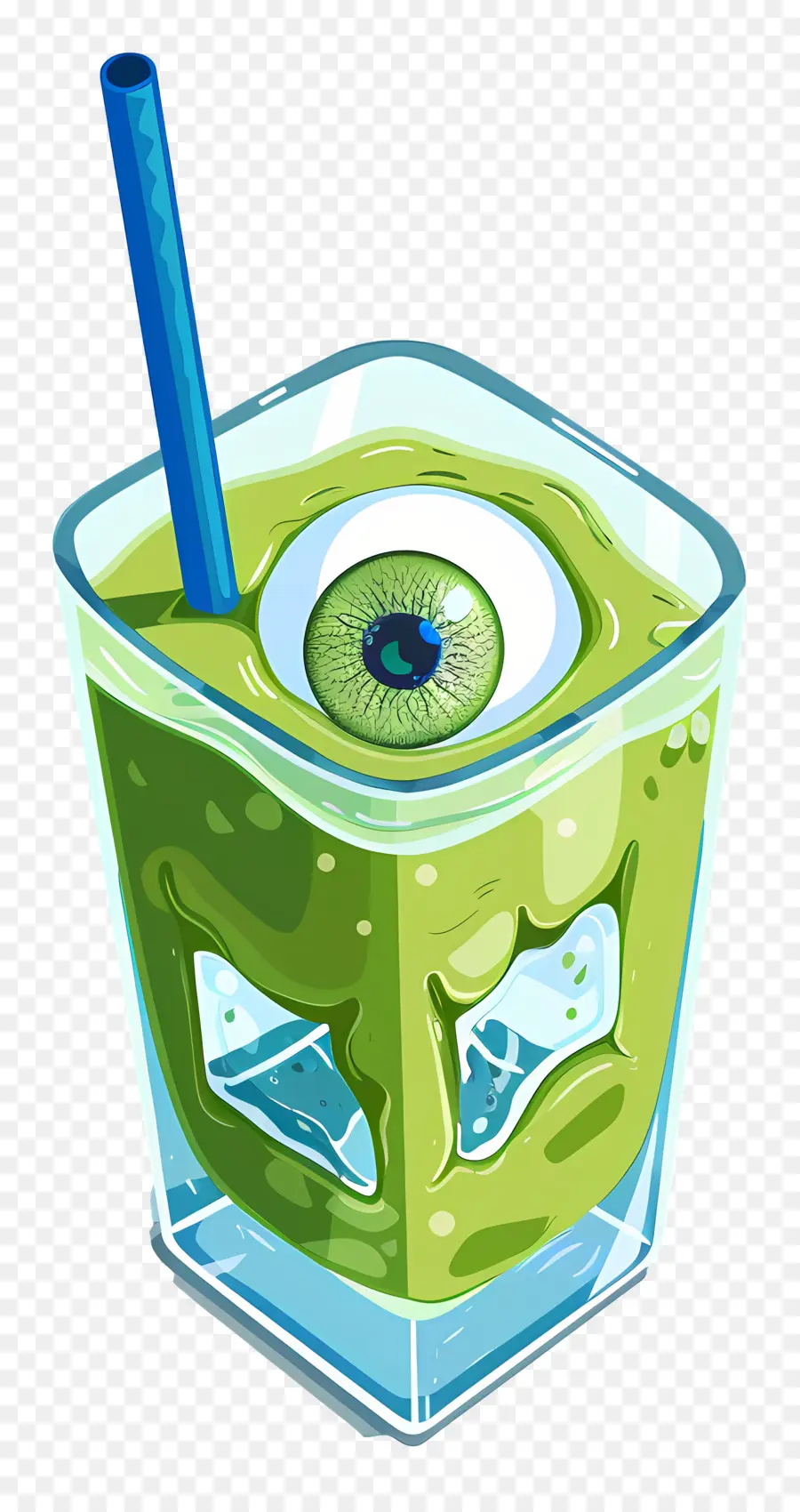 Bebida De Halloween，Bebida De Globo Ocular Verde PNG