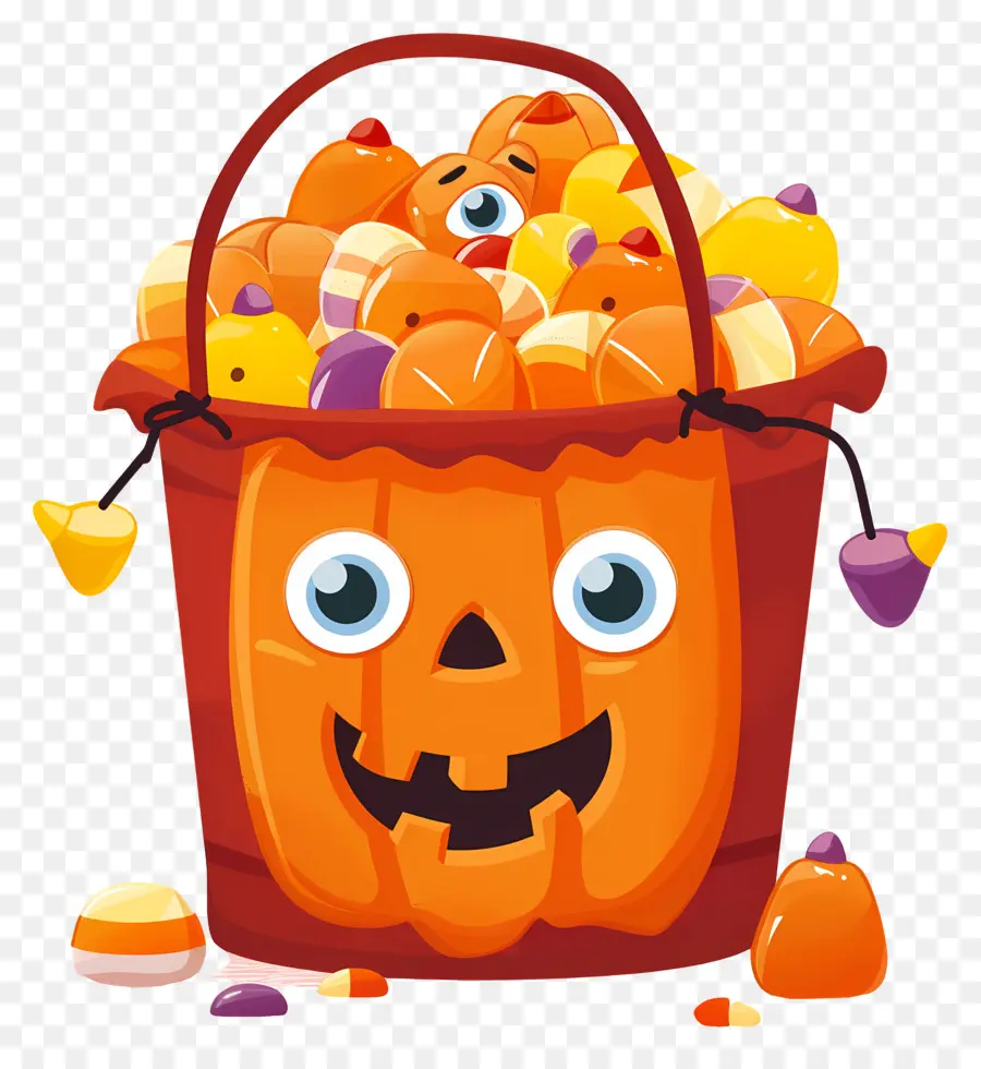 Cesta De Halloween，Balde De Abóbora PNG