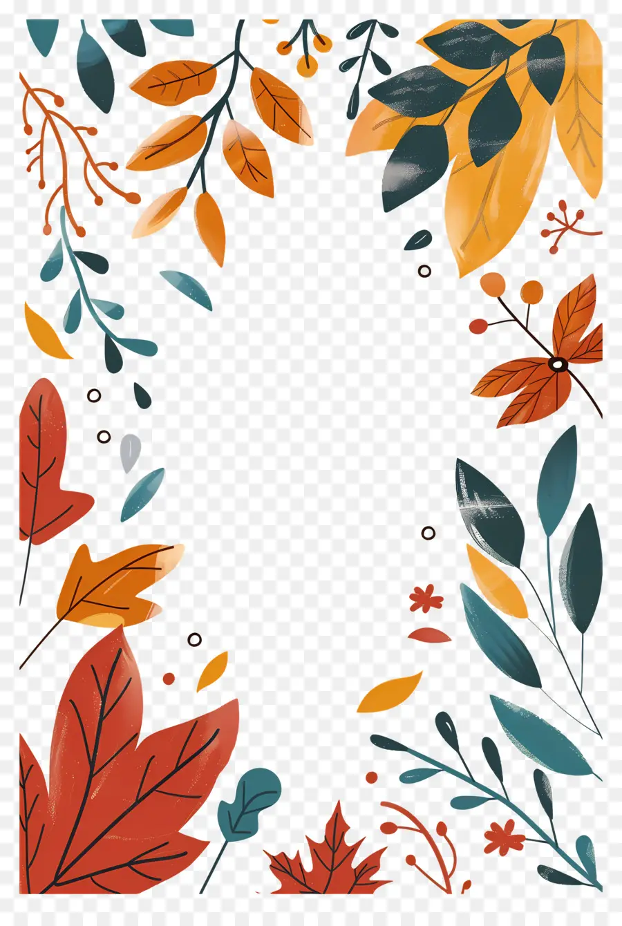 Fundo De Outono，Folhas Florais De Outono PNG