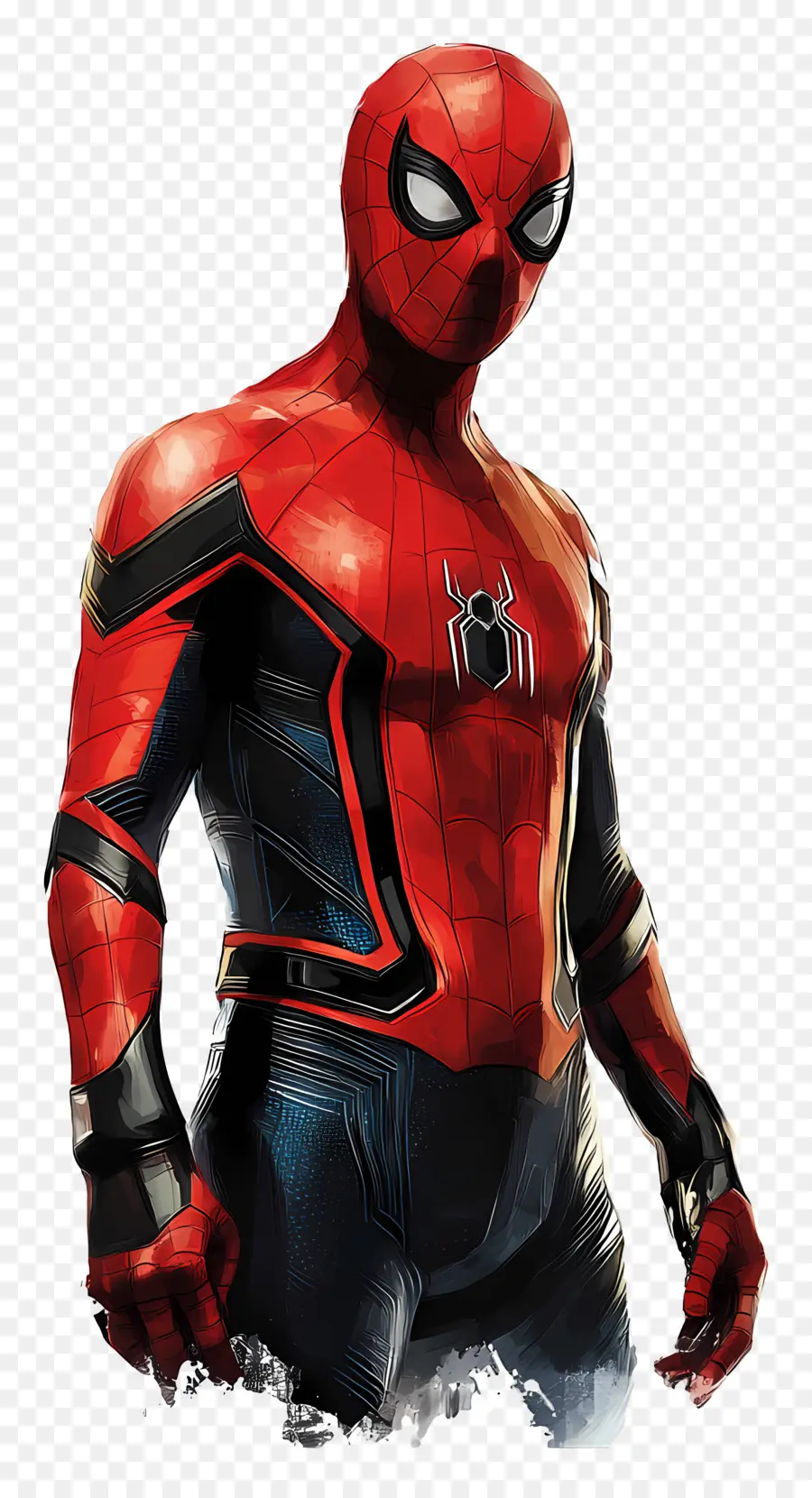 Homem Aranha Em Pé，Homem Aranha Em Terno Vermelho E Azul PNG