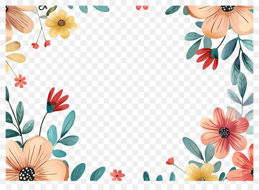 Fundo Floral，Moldura Floral Delicada PNG