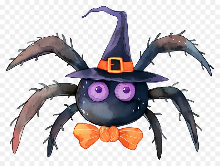 Aranha De Halloween，Aranha Com Chapéu De Bruxa PNG