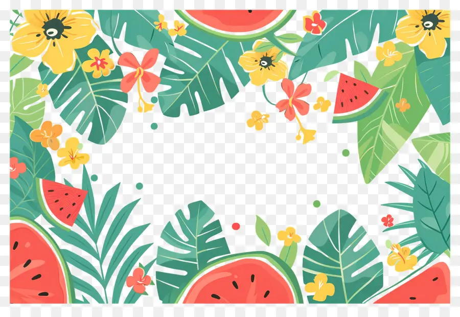 Fundo De Verão，Quadro Tropical PNG