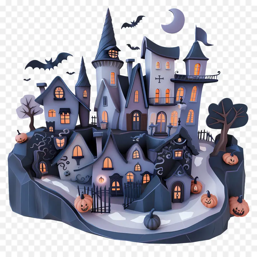 Cidade Do Dia Das Bruxas，Cena De Halloween PNG