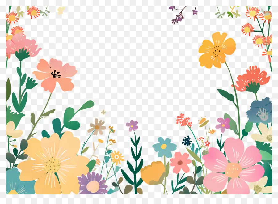 Fundo Floral，Borda De Flores PNG