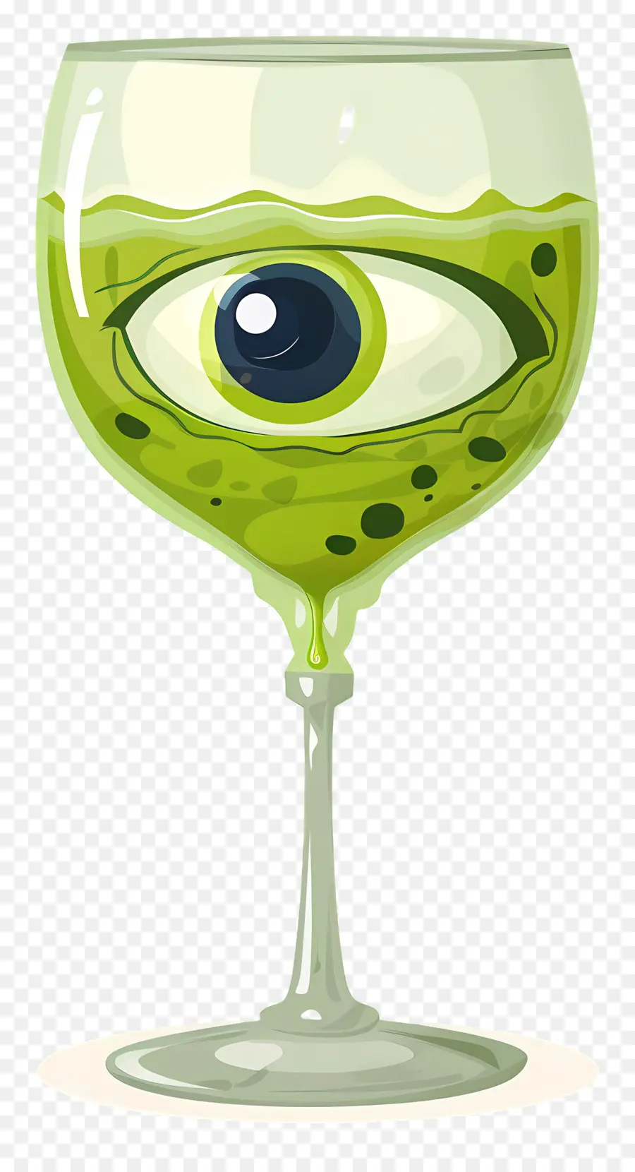 Bebida De Halloween，Bebida Verde Com Globo Ocular PNG