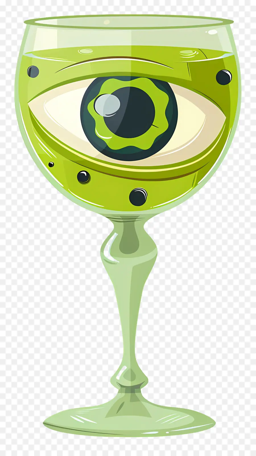 Bebida De Halloween，Bebida Verde Com Globo Ocular PNG