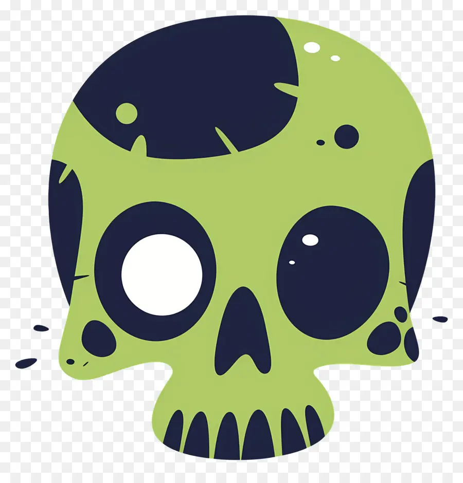 Caveira De Halloween，Caveira Verde PNG