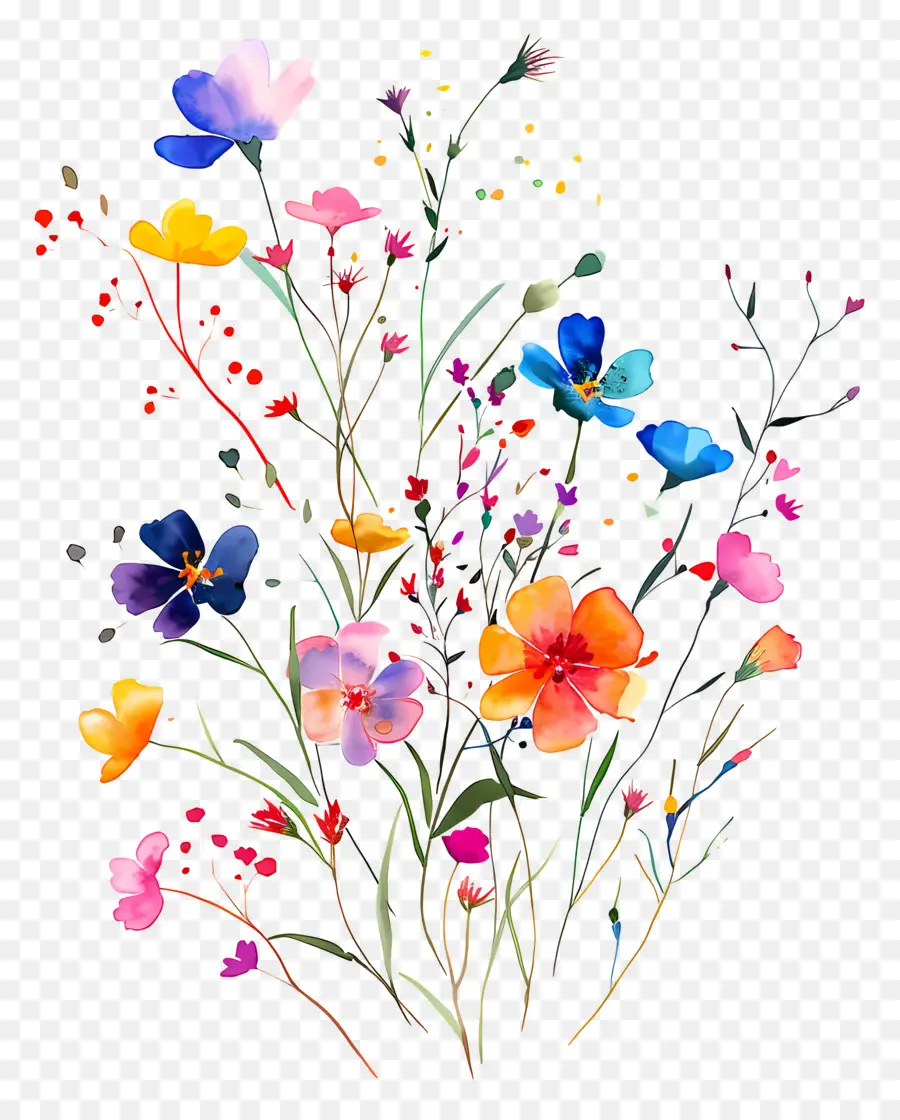 Fundo De Flor，Flores Coloridas PNG