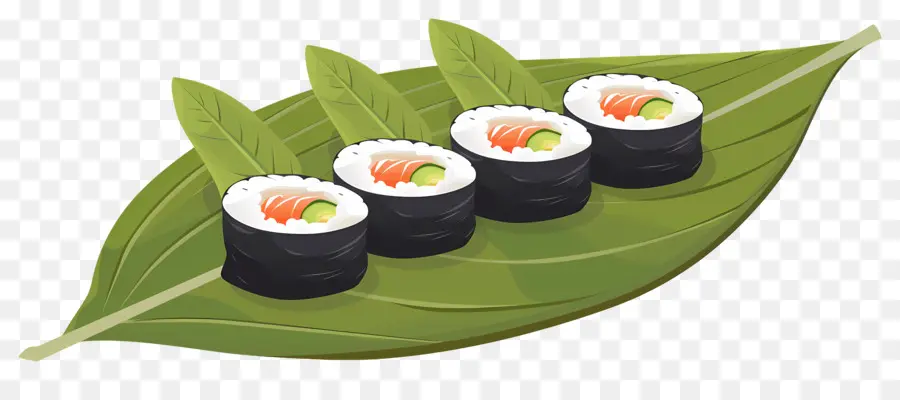 Sushi Na Folha，Japonês PNG