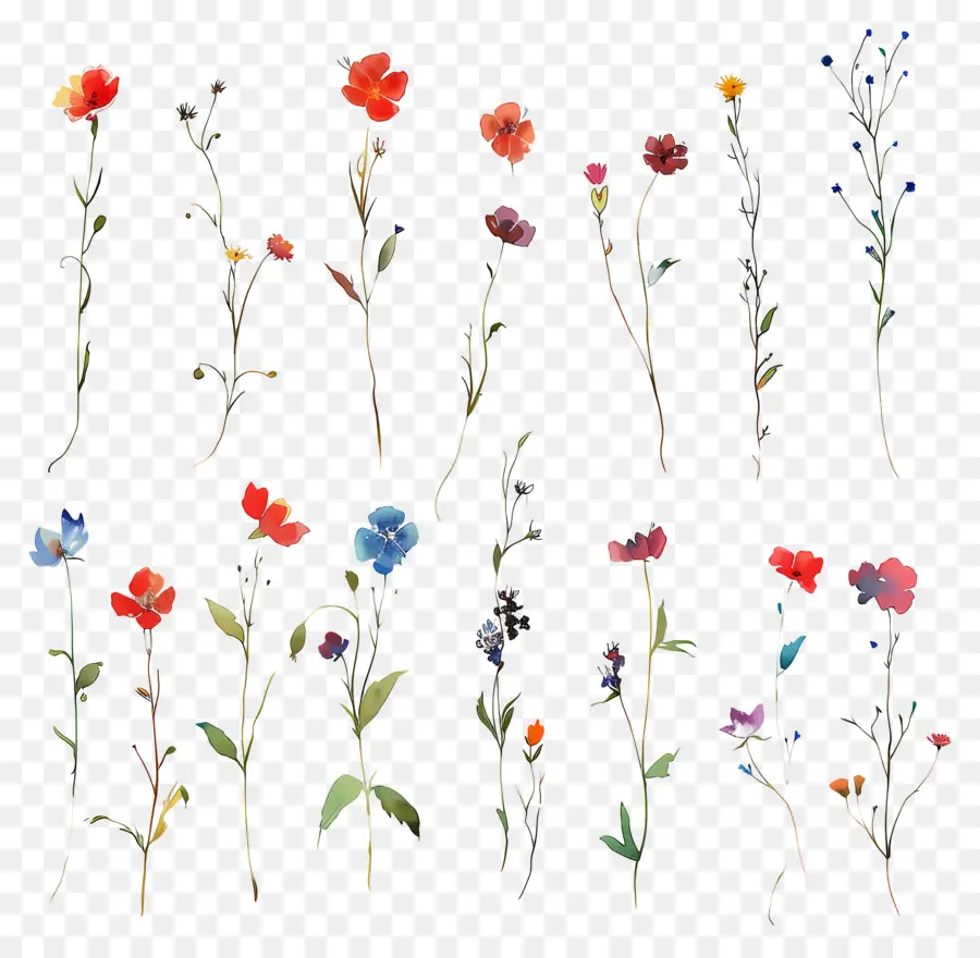 Fundo De Flor，Flores Em Aquarela PNG