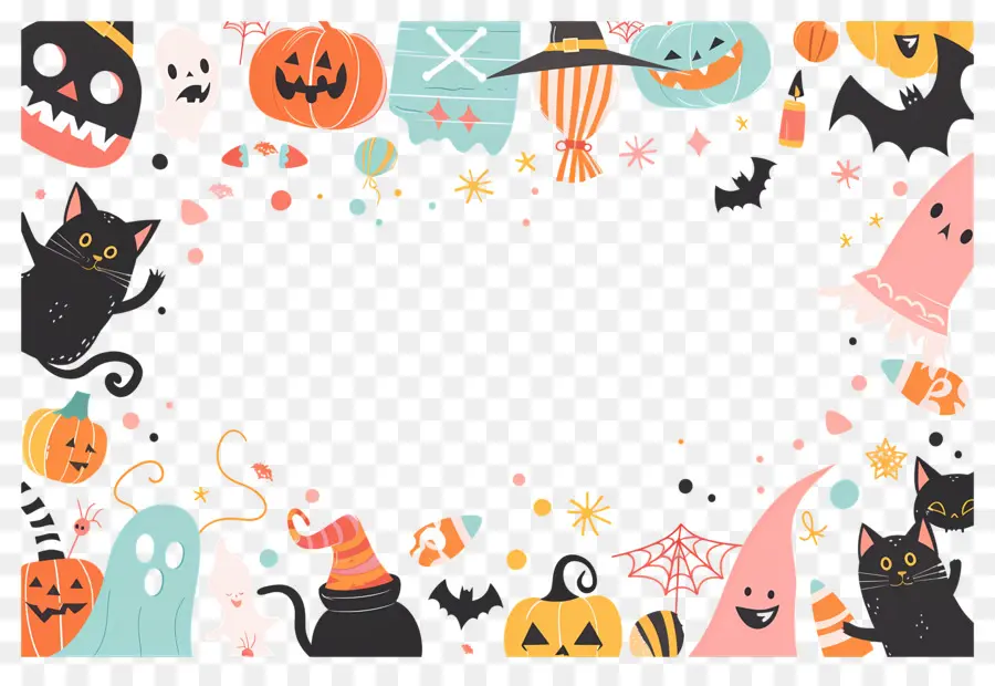 Fundo De Halloween，Moldura De Halloween PNG