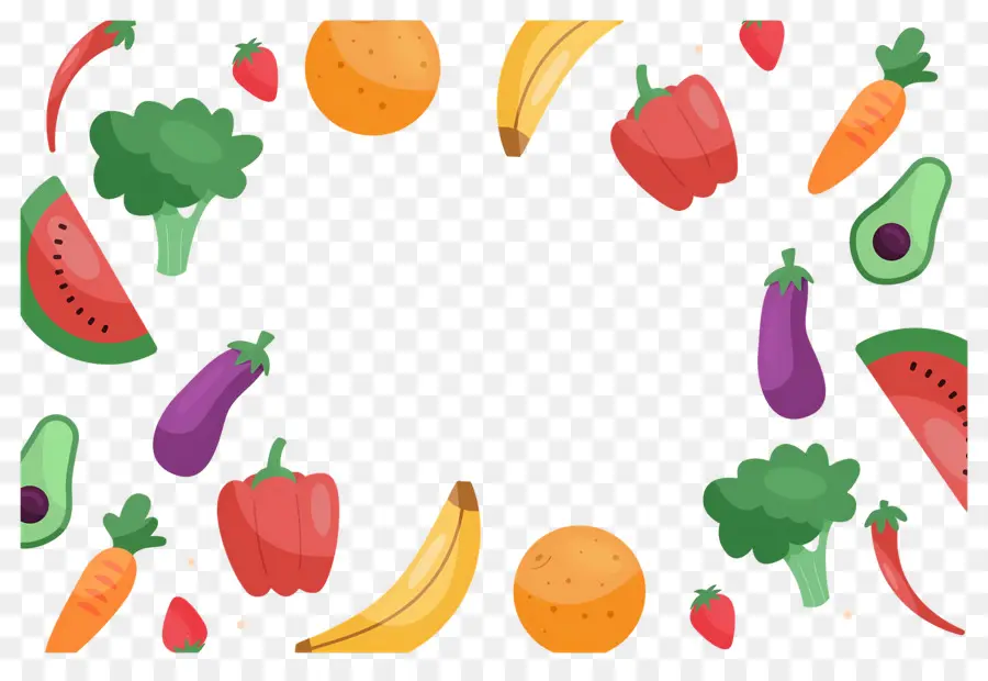 Fundo Alimentar，Doodles De Vegetais PNG